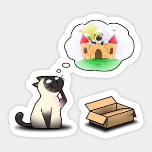 My Cardboard Castle - Siamese Cat Design - Not Hamlet Sticker